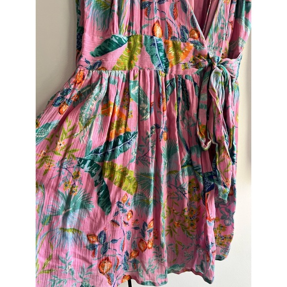 NWT Banjanan Bazaar mini pink tropical print dress size large - Picture 5 of 6
